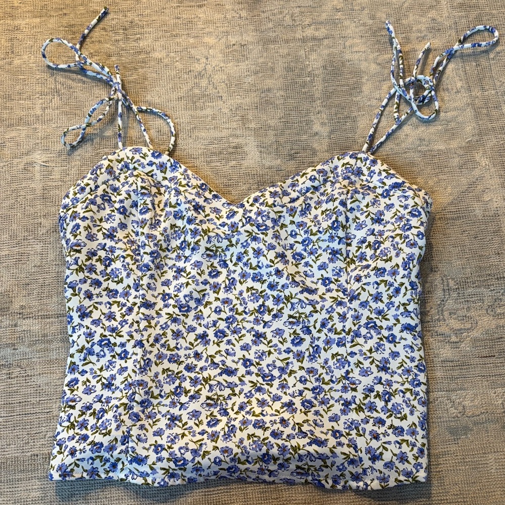 Miami Blue and White Floral Camisole